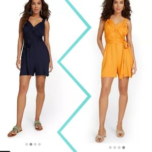 New York & Co Navy Blue Goddess Romper